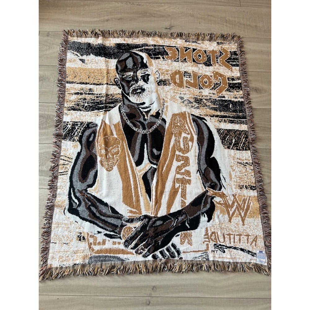 Vintage WWF Stone Cold Steve Austin Attitude Woven Tapestry Throw Blanket - Picture 6 of 9
